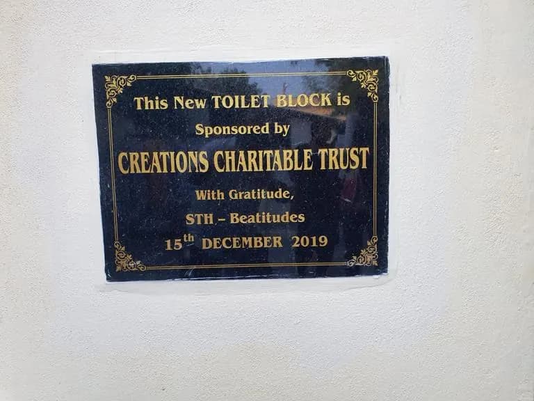 Creations Charitable Trust dedication plaque